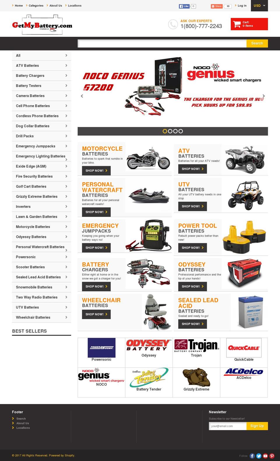 getmybattery.com shopify website screenshot