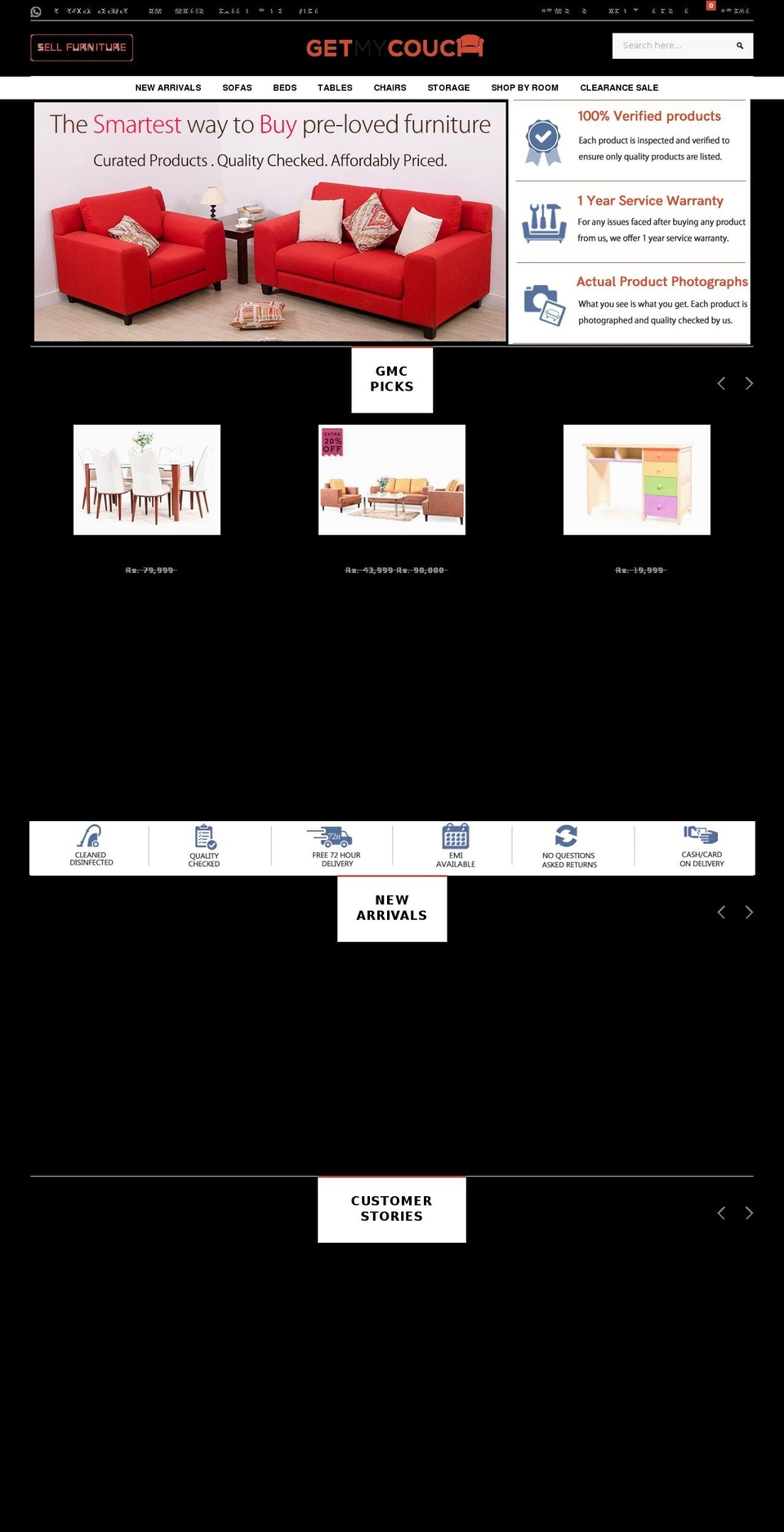 getmycouch.com shopify website screenshot