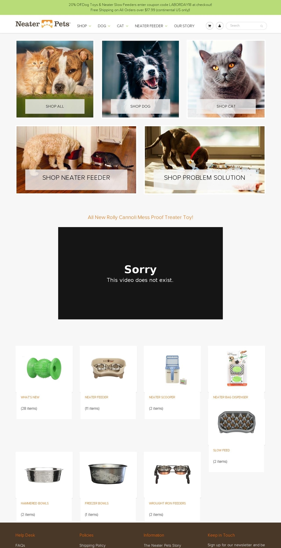 getneaterfeeder.net shopify website screenshot