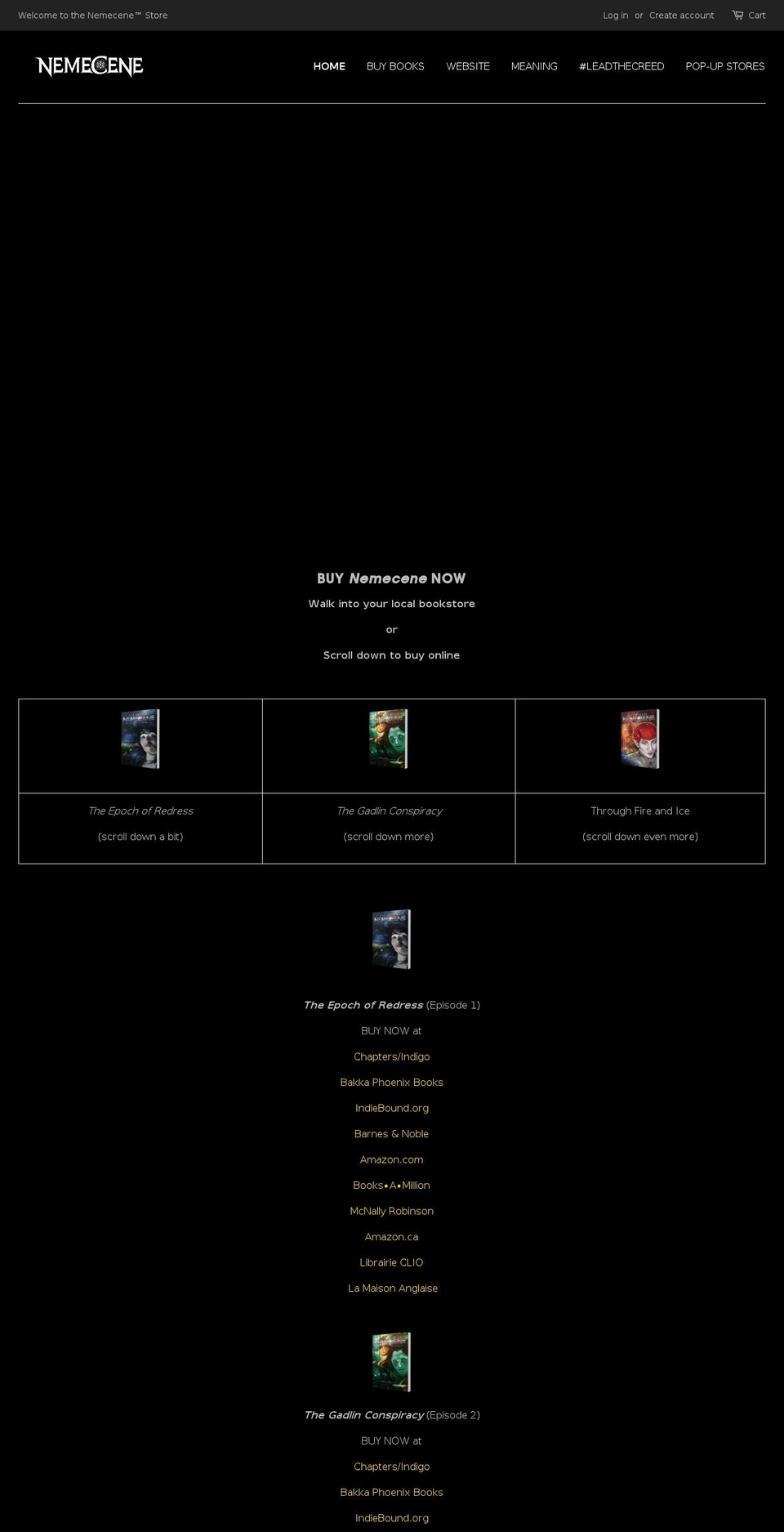 getnemescene.com — Shopify storefront screenshot