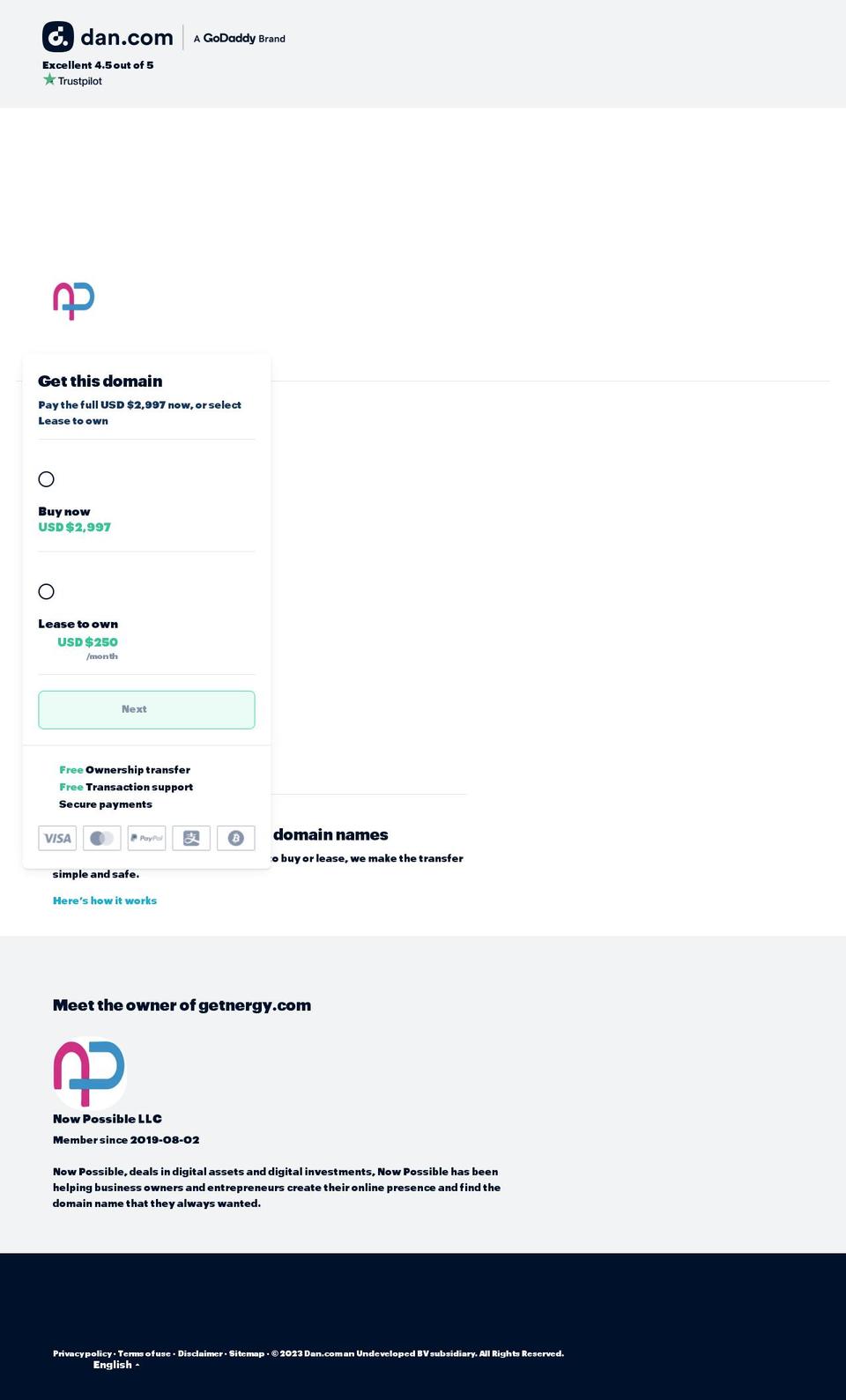 getnergy.com — Shopify storefront screenshot