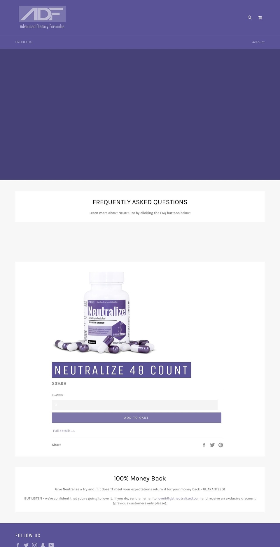 getneutralized.com — Shopify storefront screenshot
