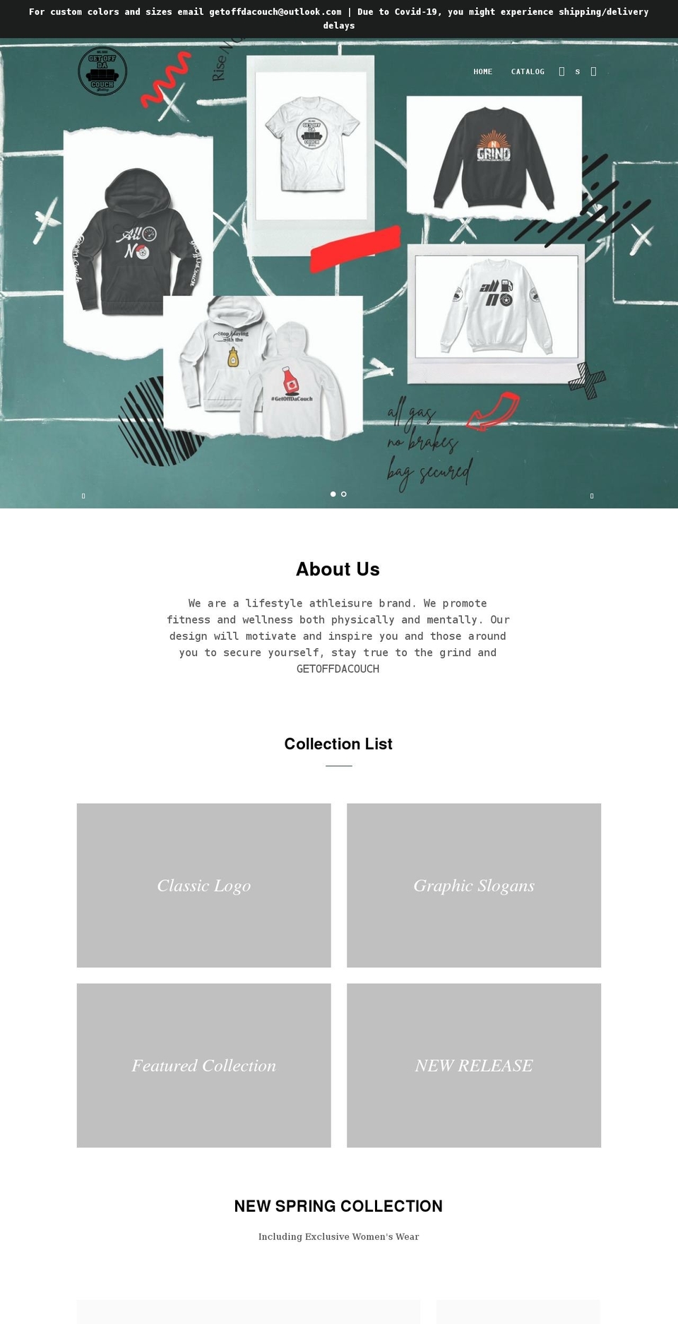 getoffdacouchclothing.com shopify website screenshot