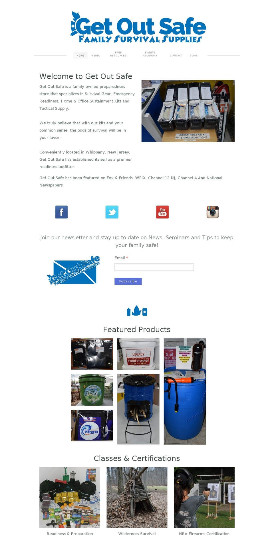 getoutsafe.com shopify website screenshot