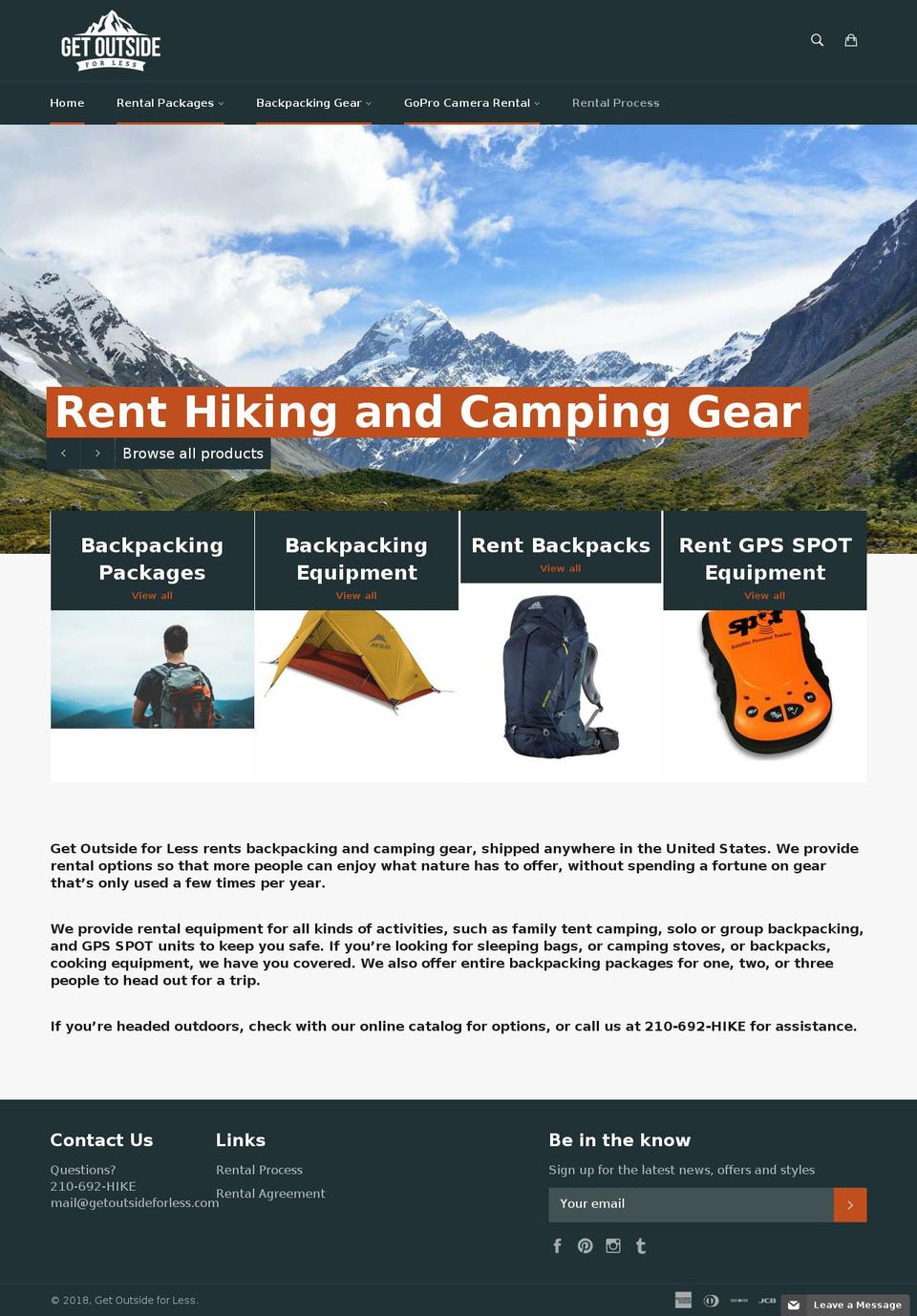 getoutsideforless.com — Shopify storefront screenshot