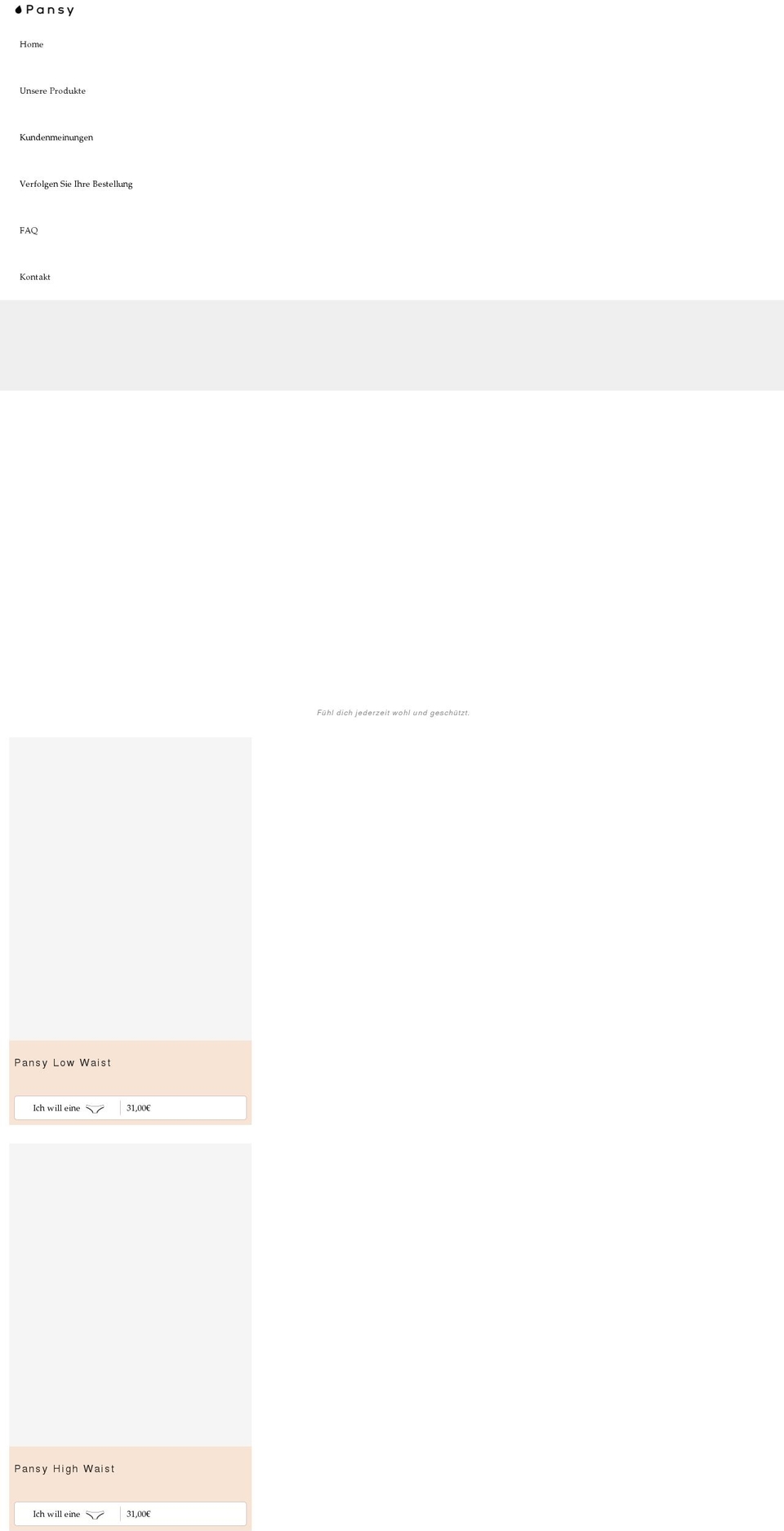 getpansy.com shopify website screenshot
