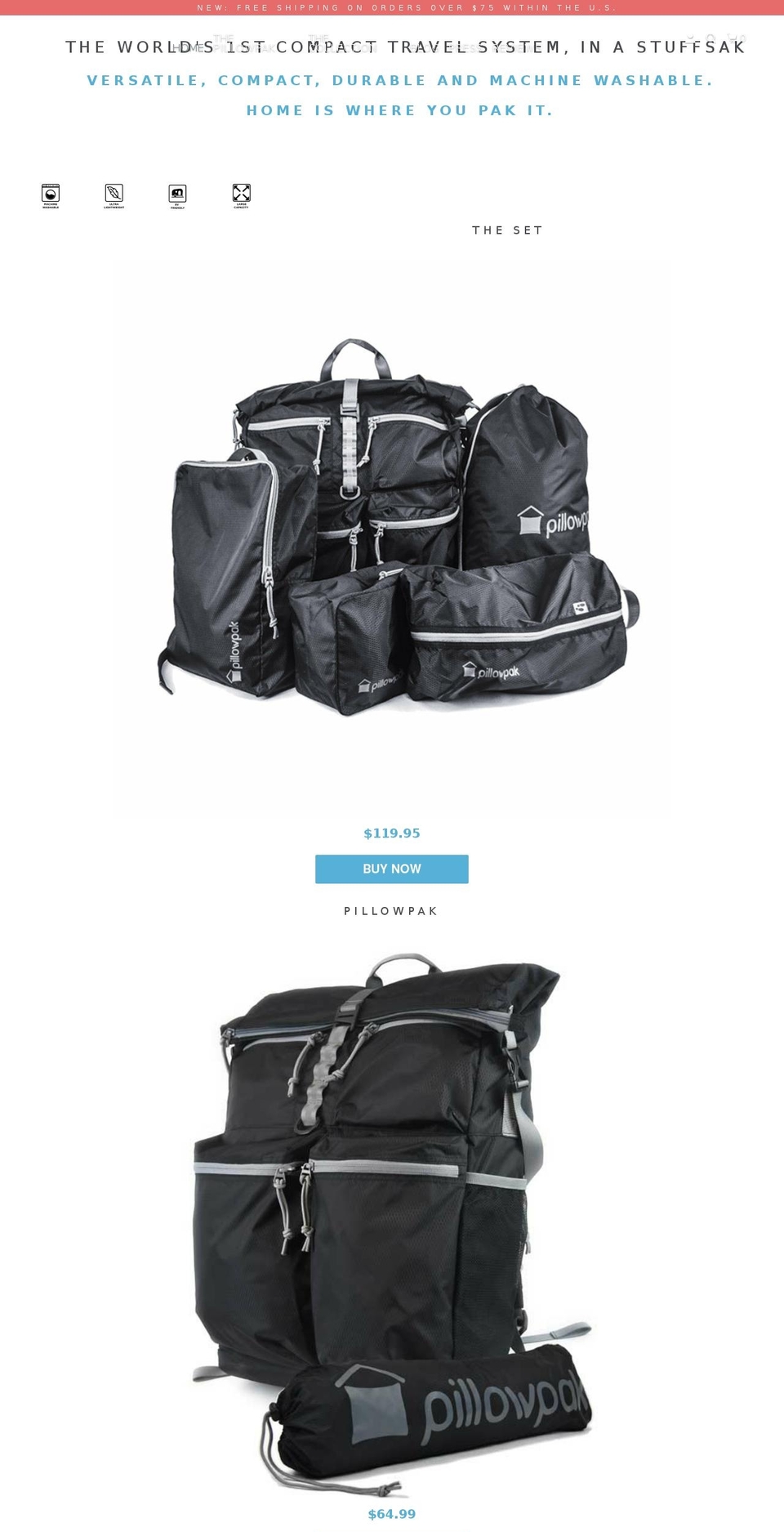 getpillowpak.com shopify website screenshot