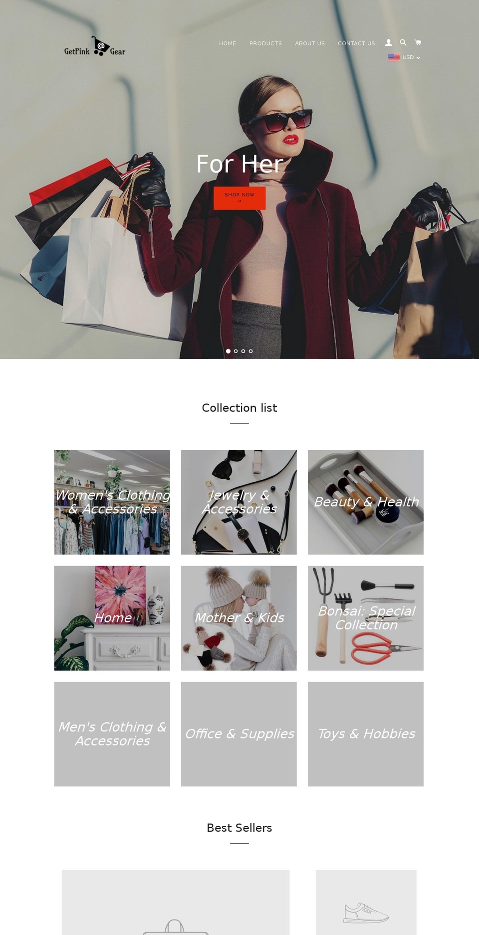 getpinkgear.com — Shopify storefront screenshot