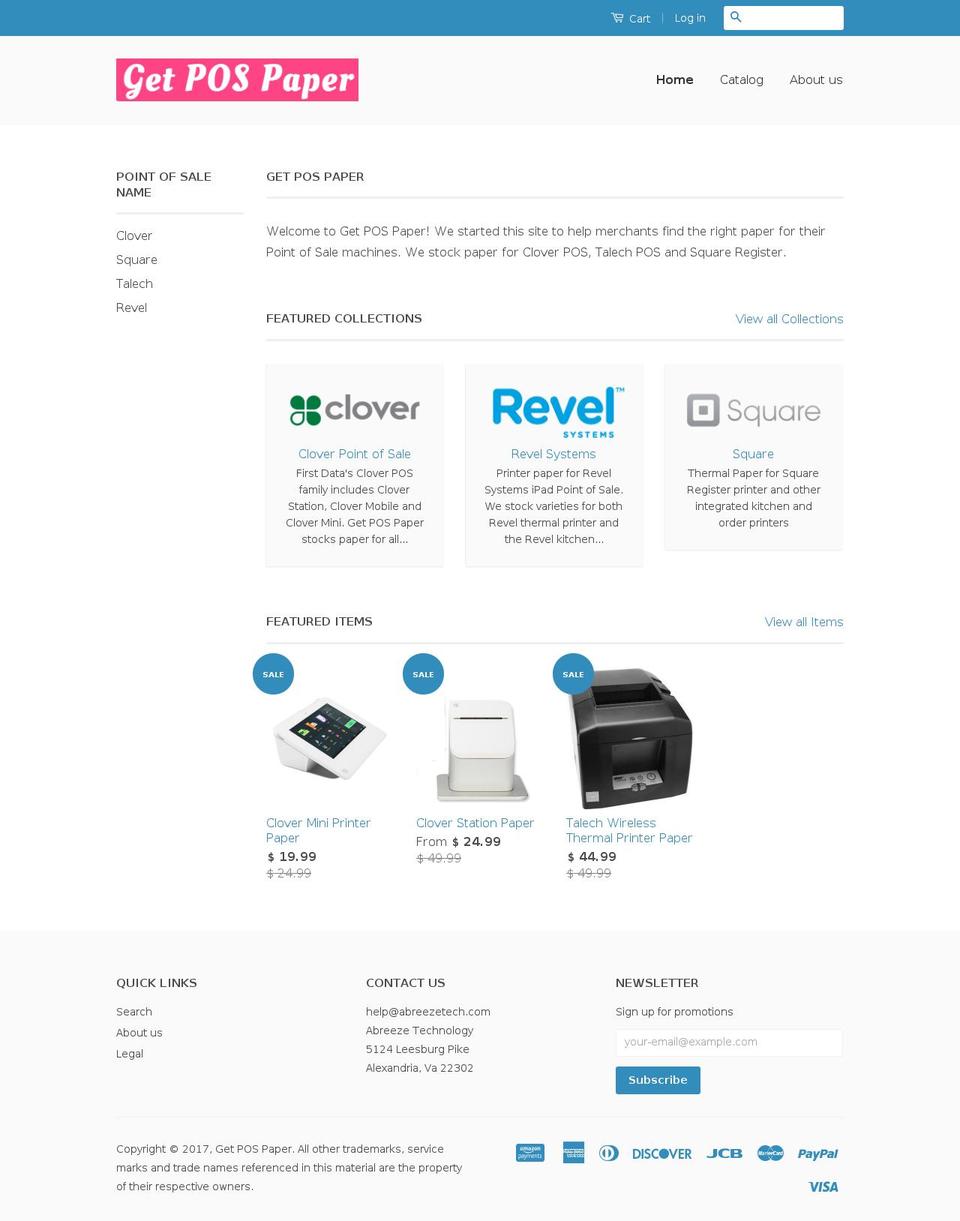 getpospaper.com shopify website screenshot