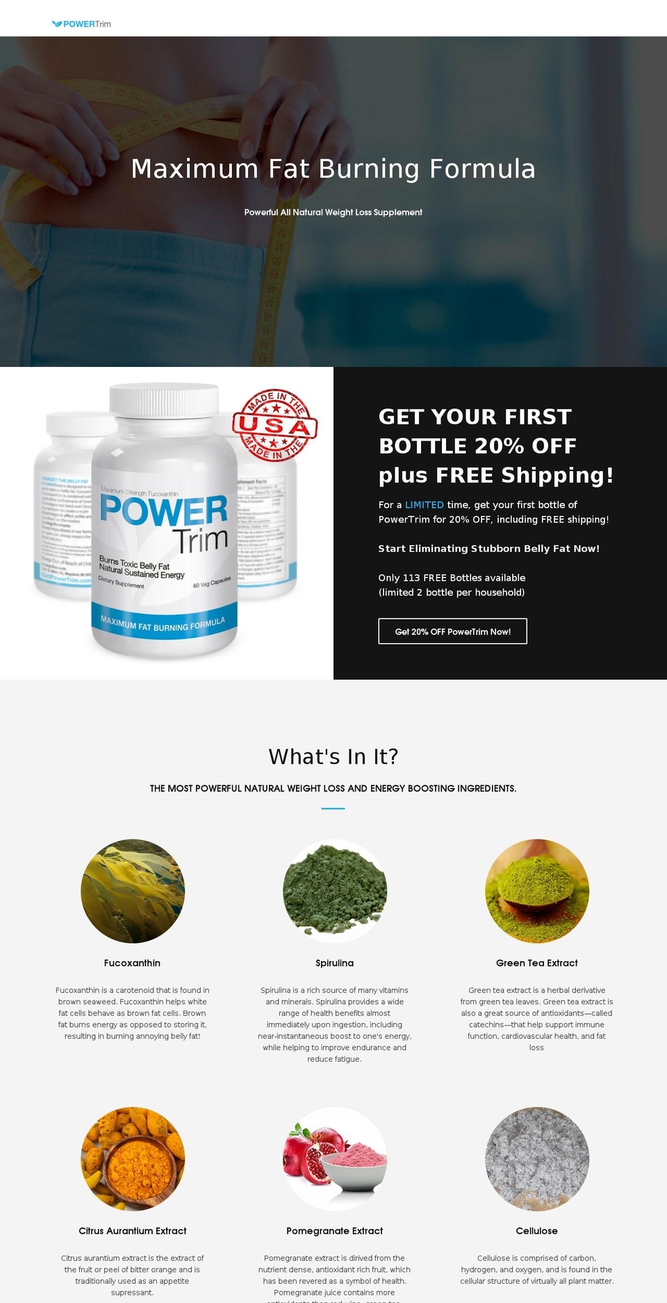 getpowertrim.com shopify website screenshot