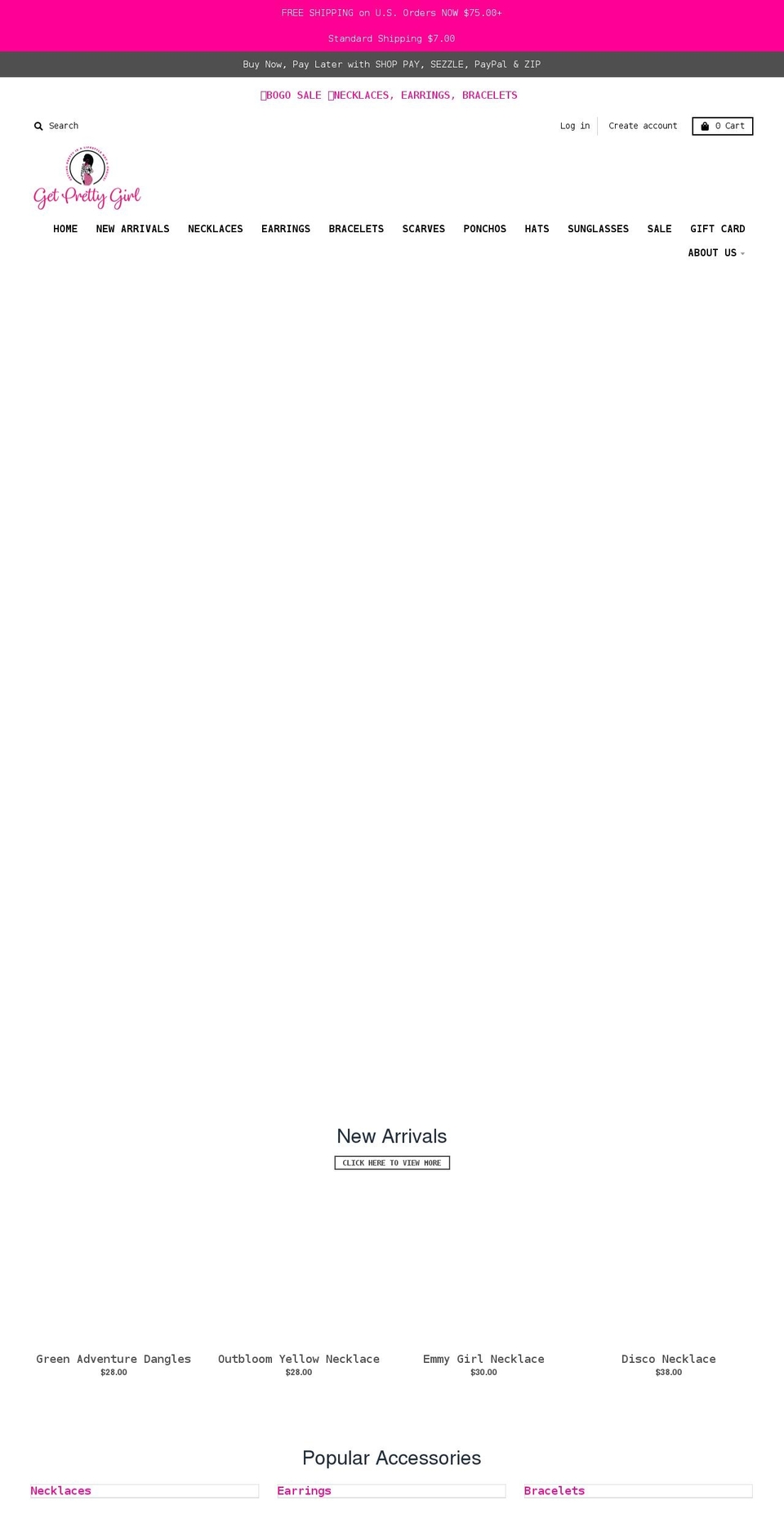 getprettygirl.com shopify website screenshot