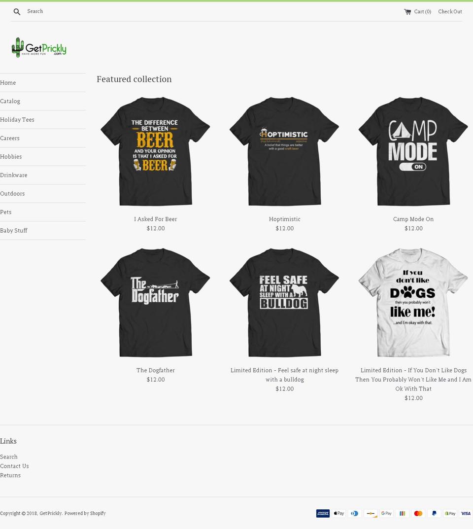getprickly.com — Shopify storefront screenshot