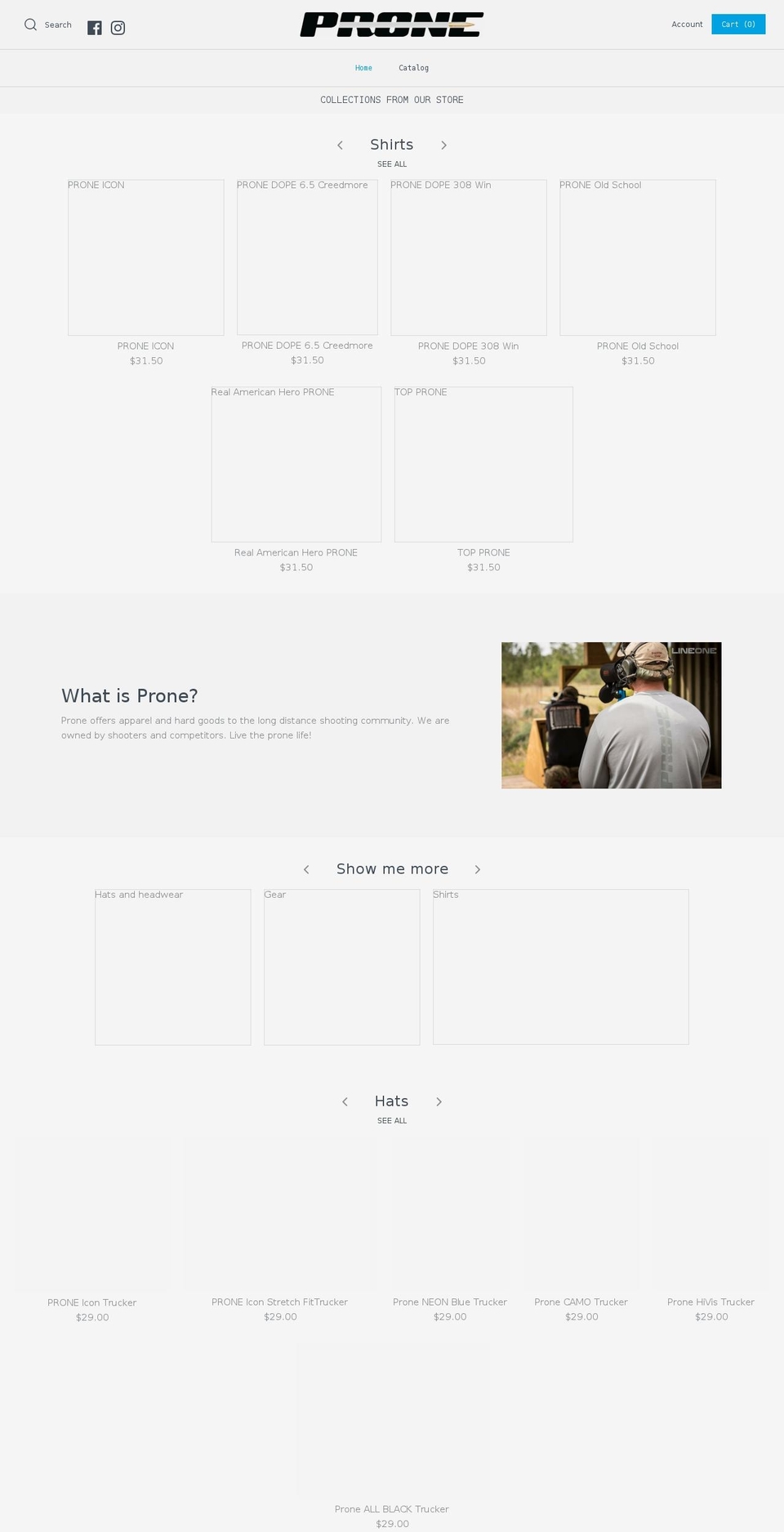 getprone.com — Shopify storefront screenshot