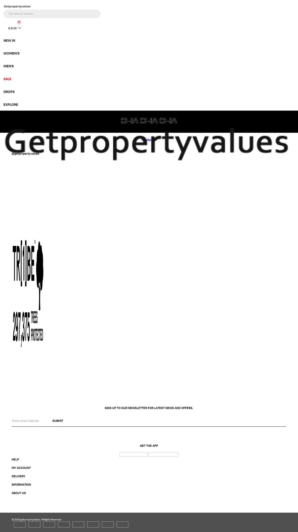 getpropertyvalues.com shopify website screenshot