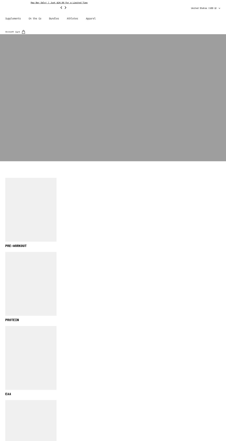 getrawnutrition.com shopify website screenshot