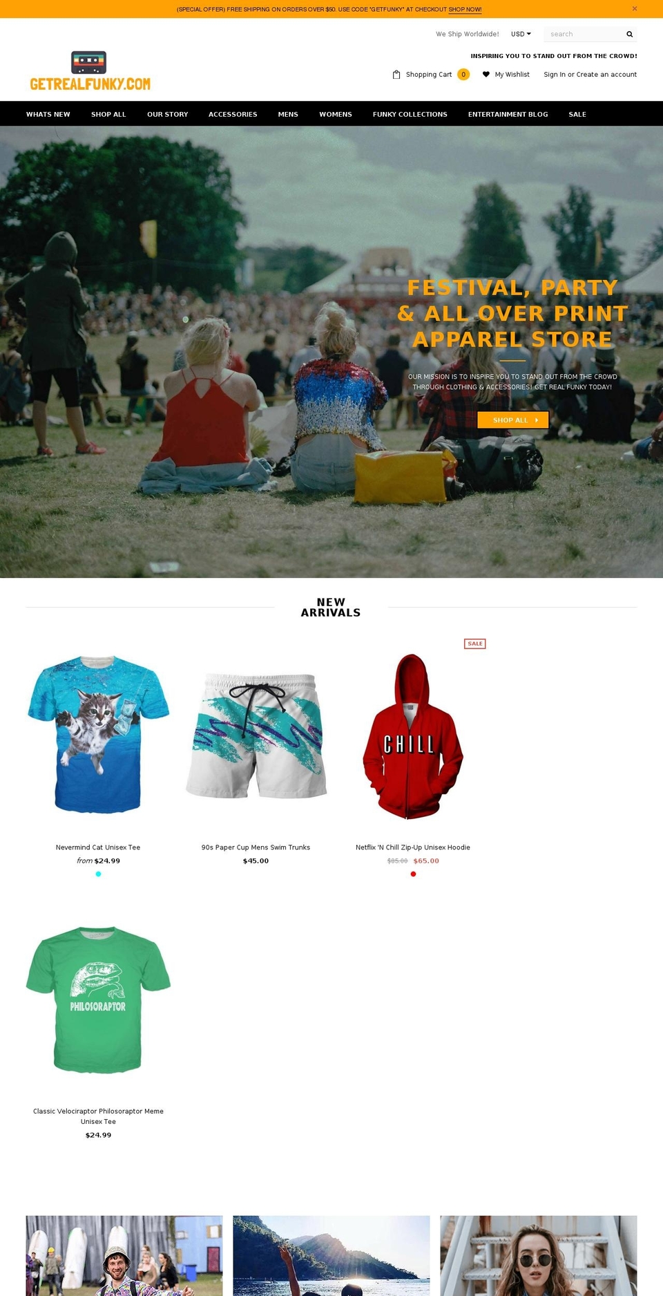 getrealfunky.com — Shopify storefront screenshot