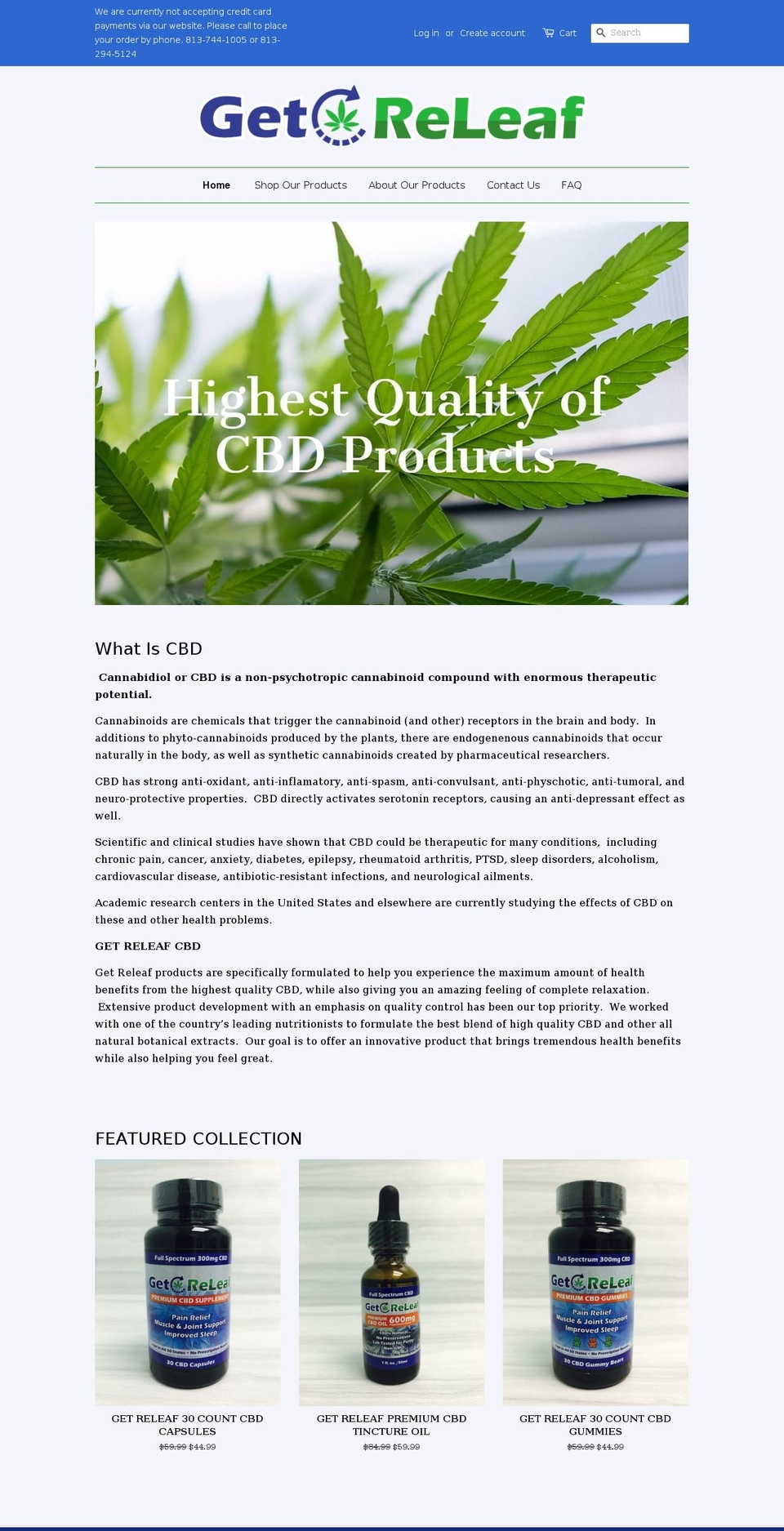 getreleafproducts.com — Shopify storefront screenshot
