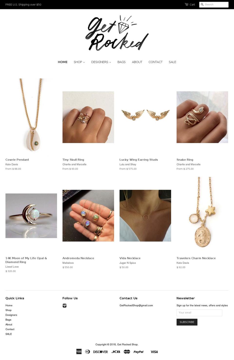 getrockedshop.com shopify website screenshot