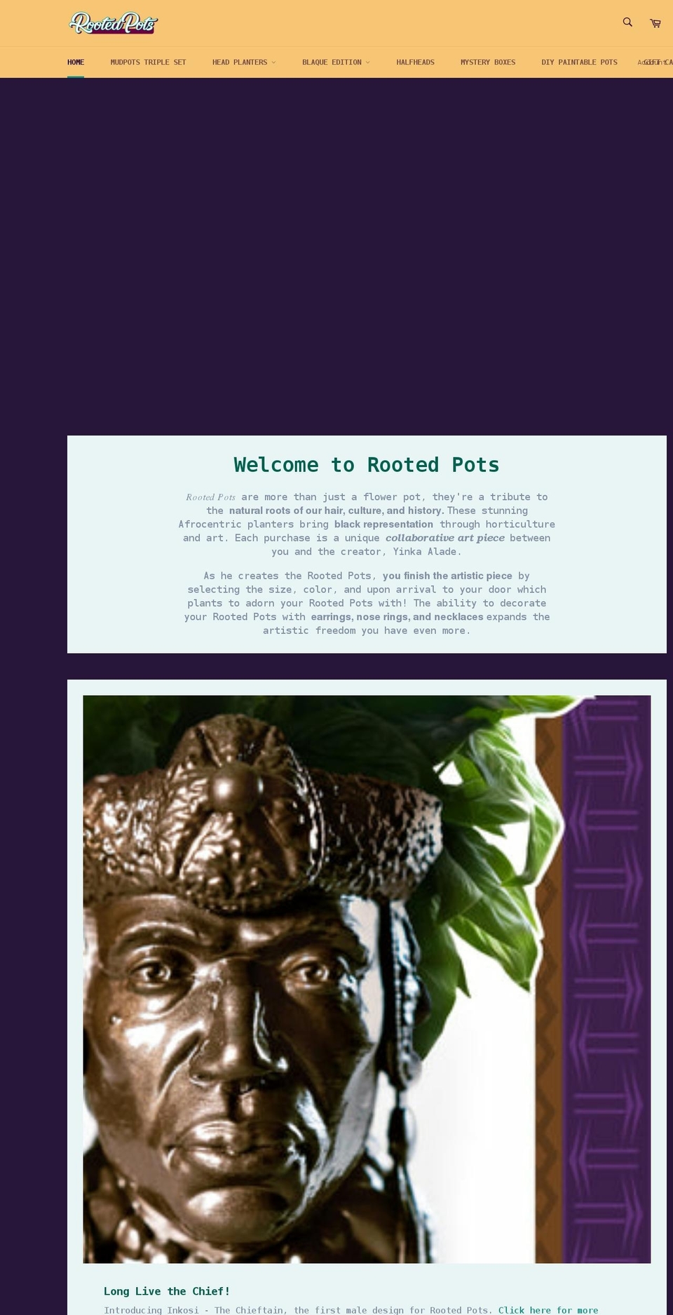 getrootedpots.com shopify website screenshot