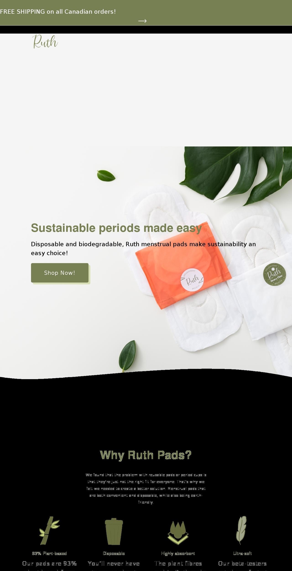 getruth.ca shopify website screenshot