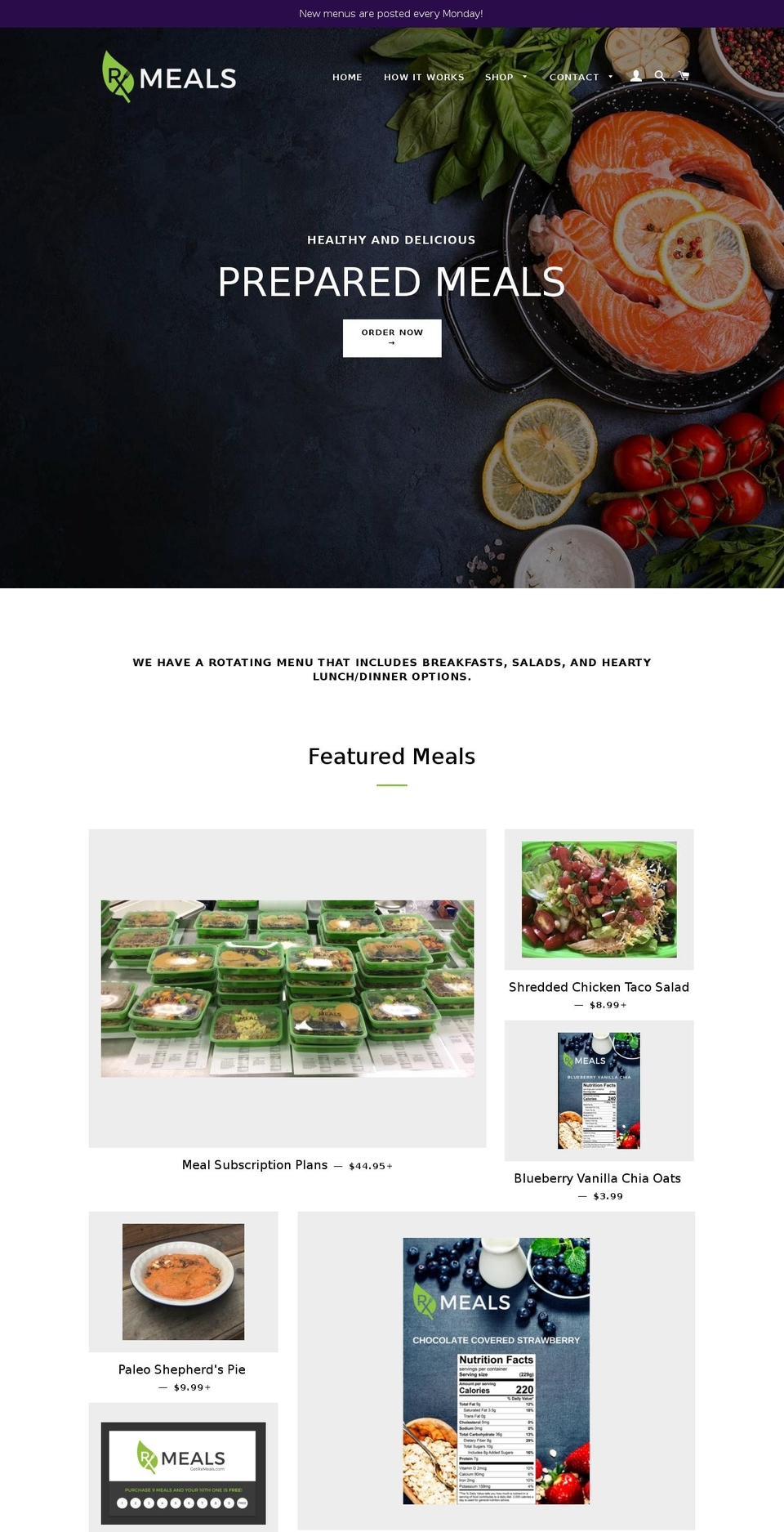 getrxmeals.com — Shopify storefront screenshot