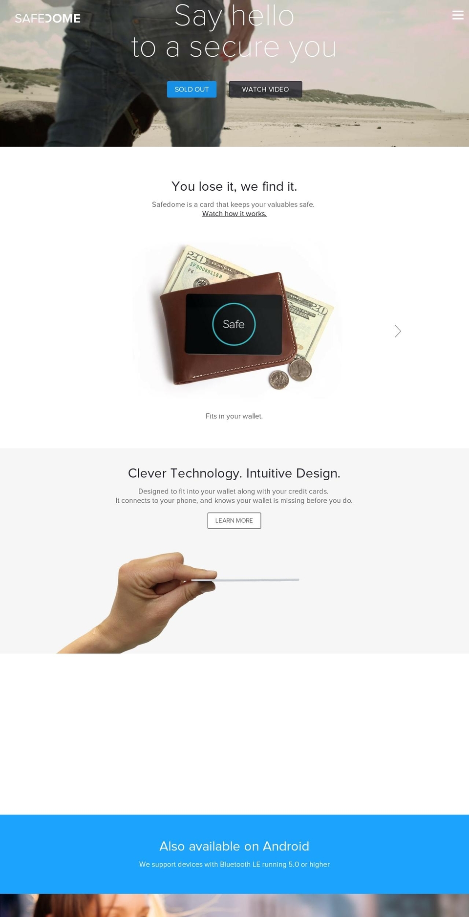 Safedome - navigation menu style (Jun 24) Shopify theme site example getsafedome.com
