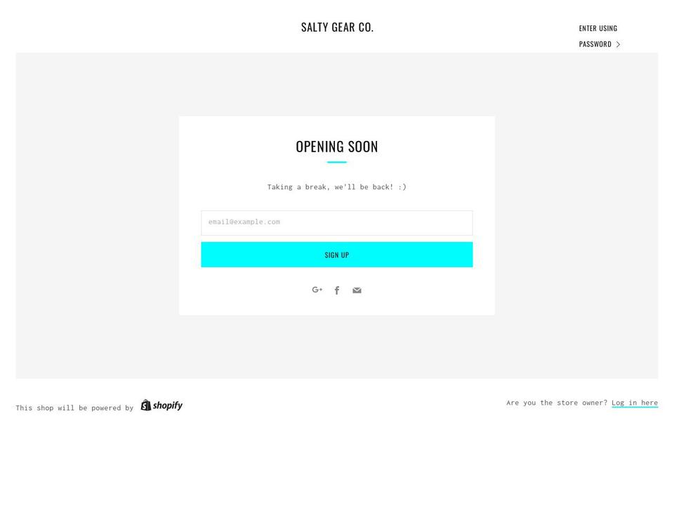 getsaltygear.com — Shopify storefront screenshot