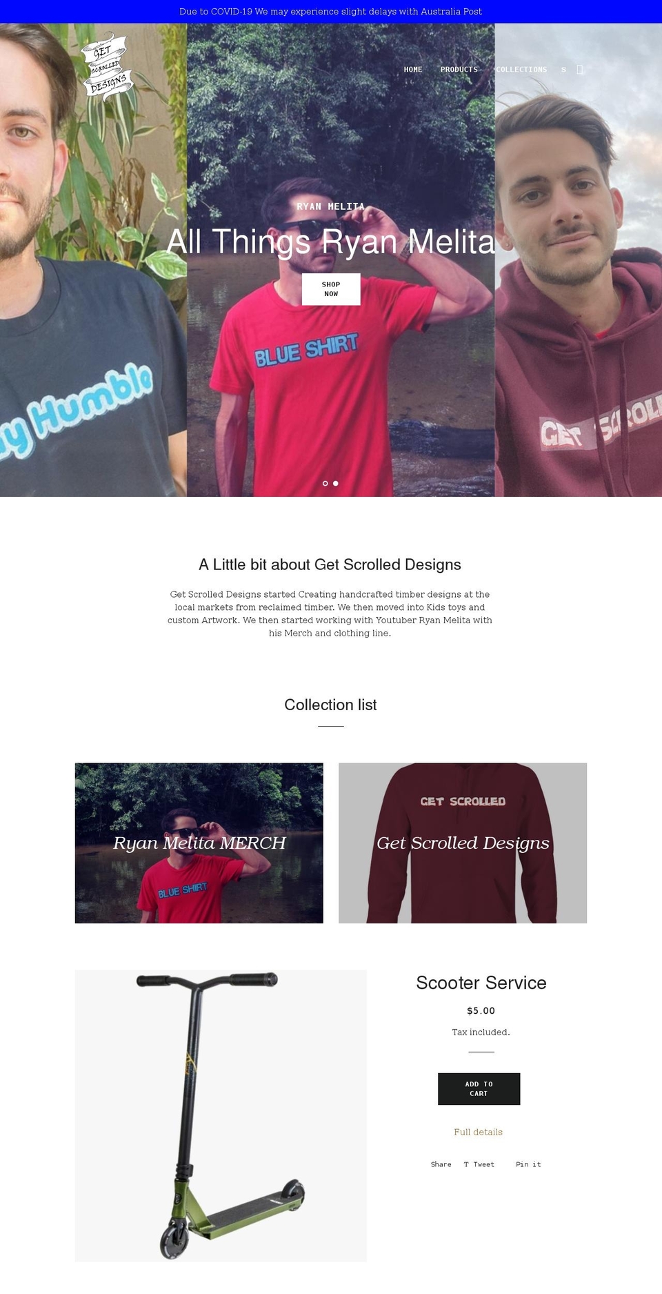 getscrolleddesigns.com shopify website screenshot