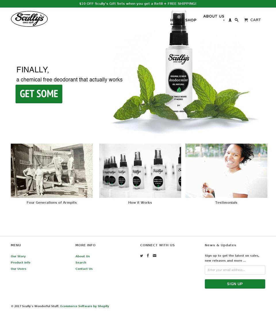 getscullys.com shopify website screenshot