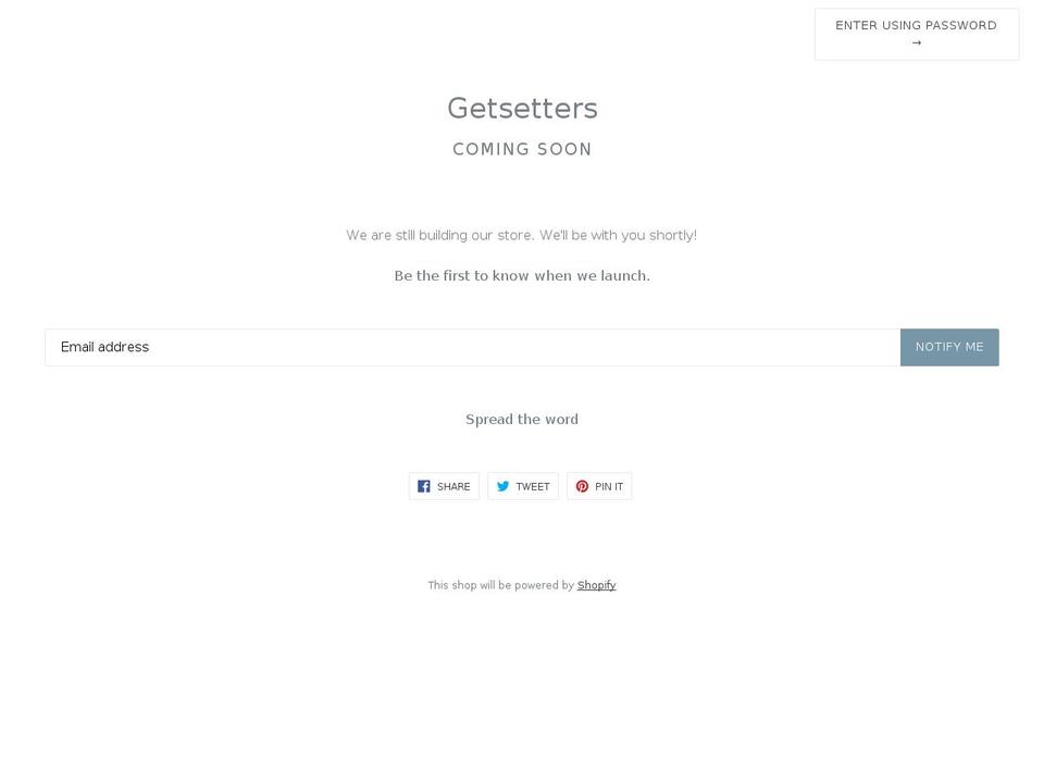 getsetters.com — Shopify storefront screenshot