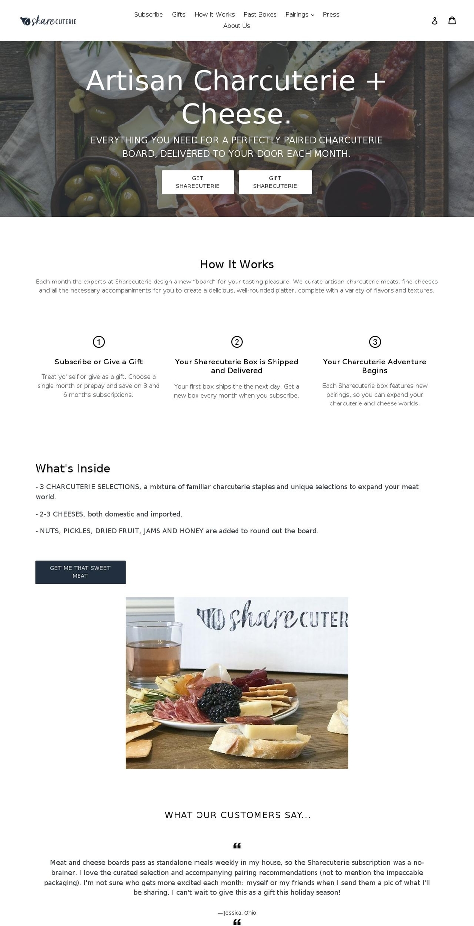 getsharecuterie.com — Shopify storefront screenshot