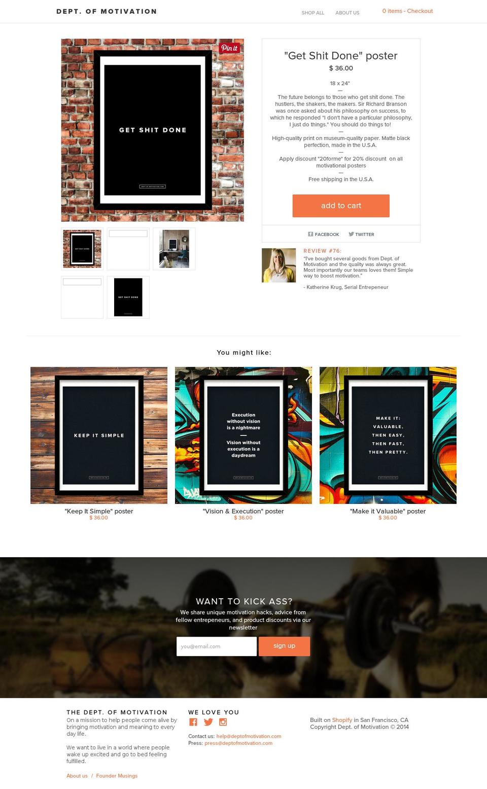 getshitdoneposter.com shopify website screenshot