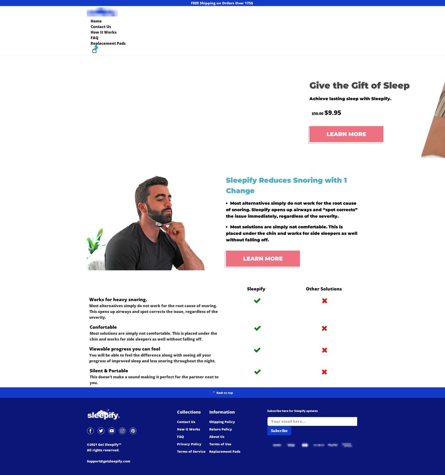 getsleepify.com shopify website screenshot