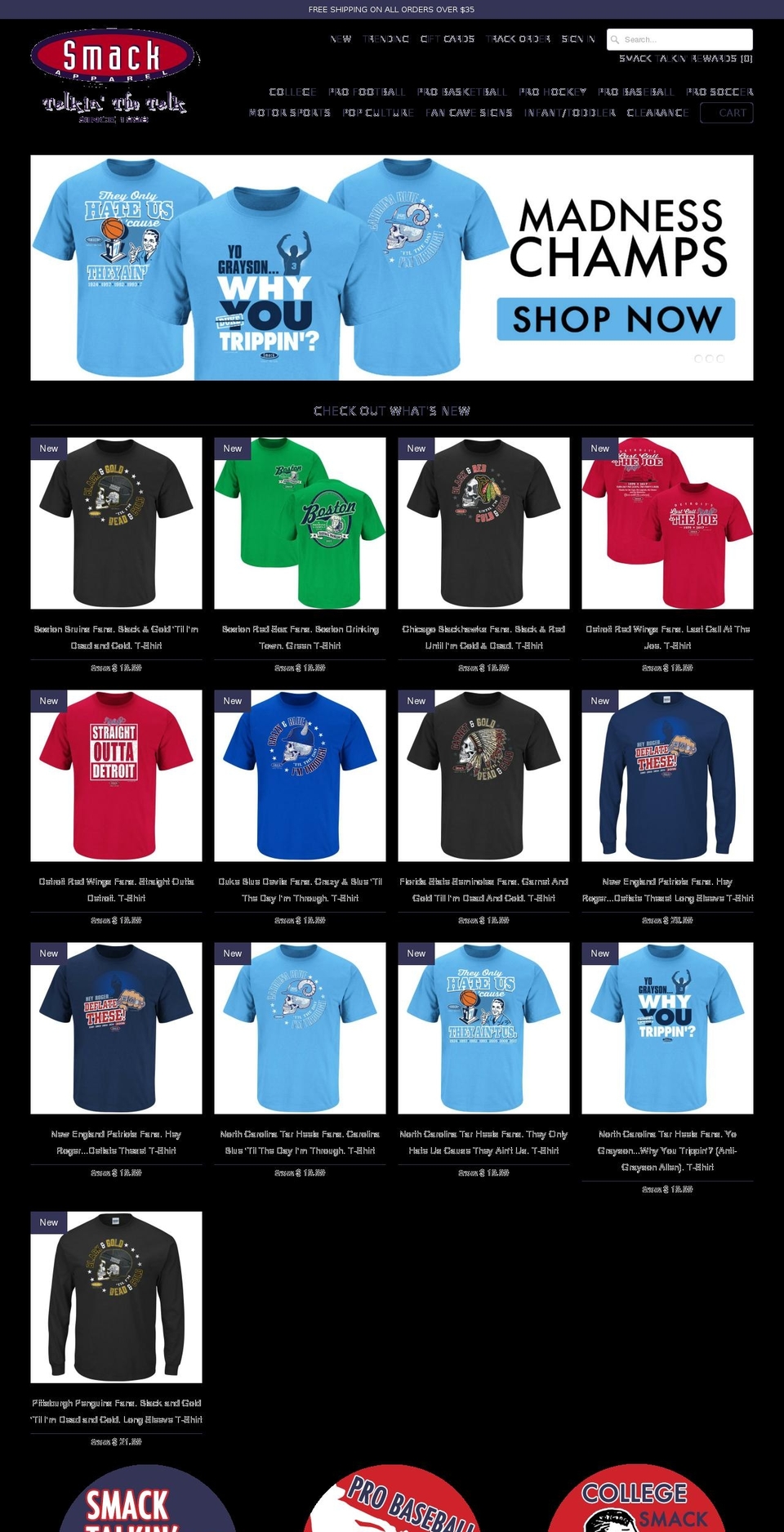 getsmack.com shopify website screenshot