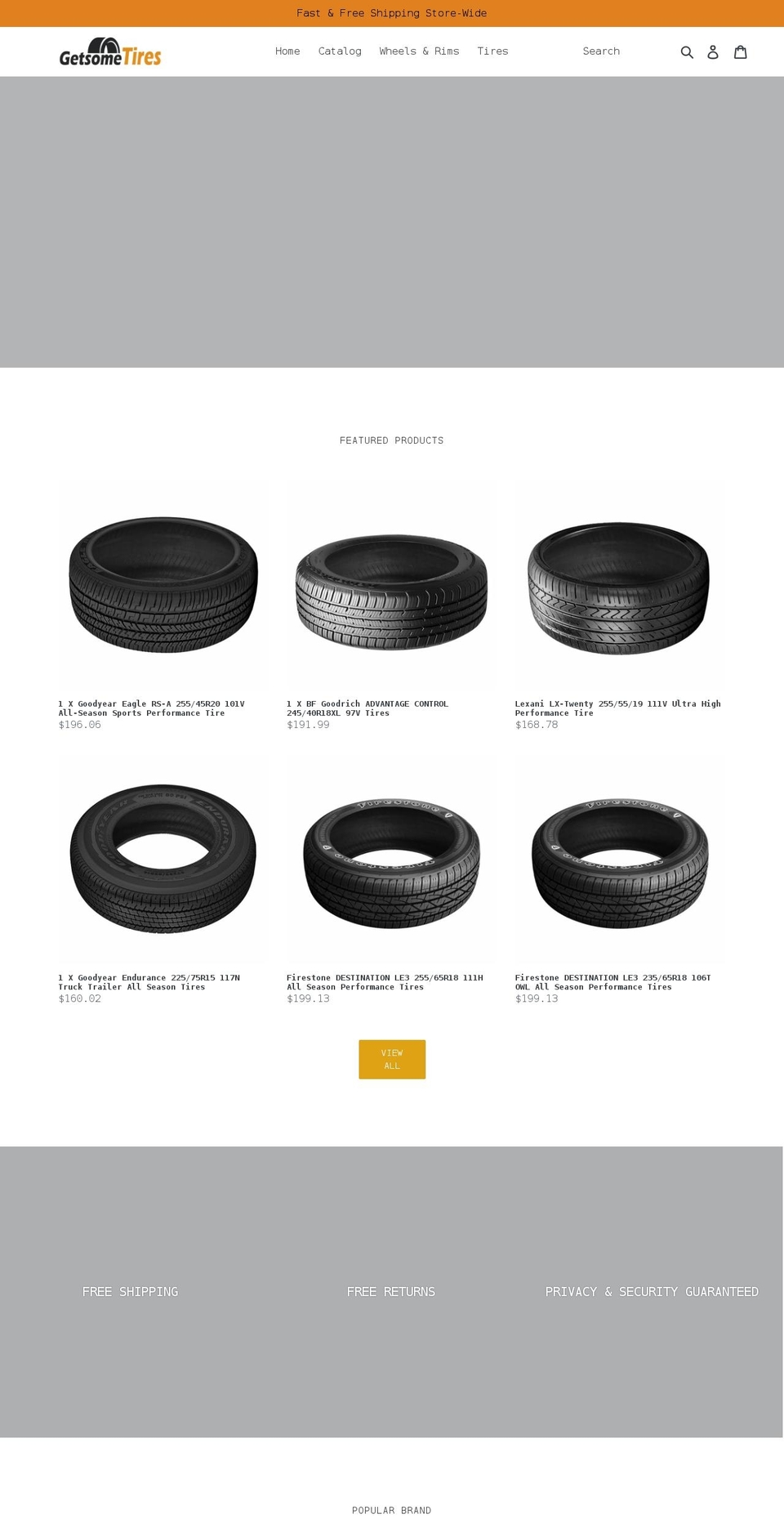 getsometires.com shopify website screenshot