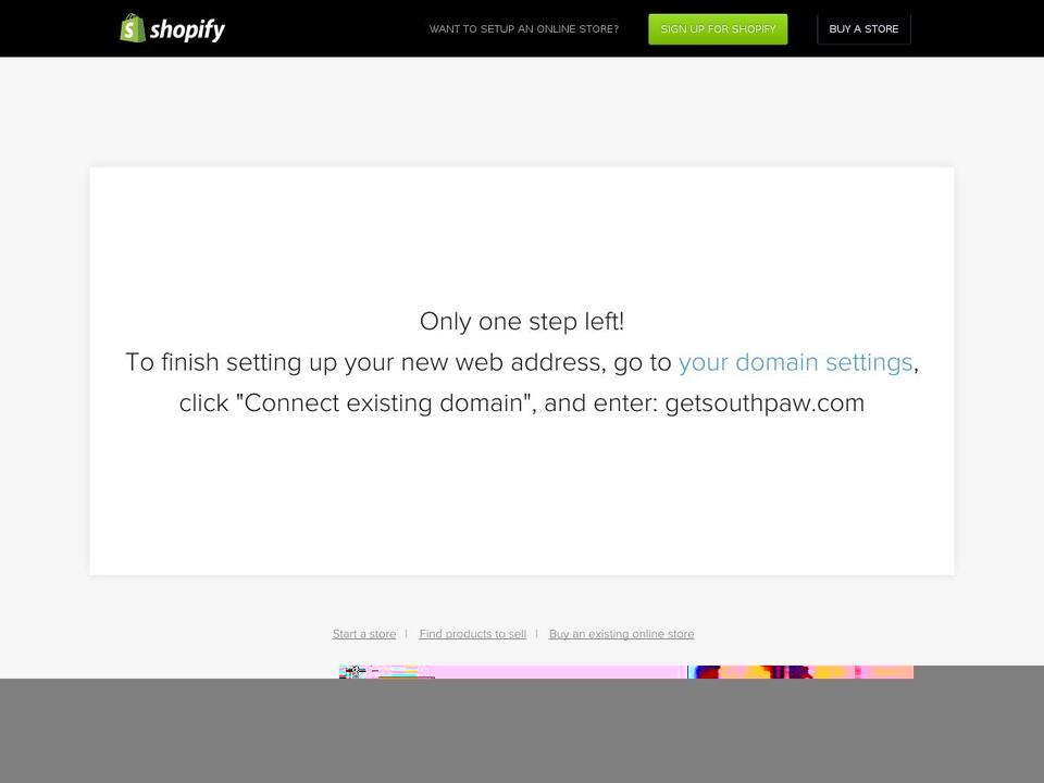 getsouthpaw.com shopify website screenshot