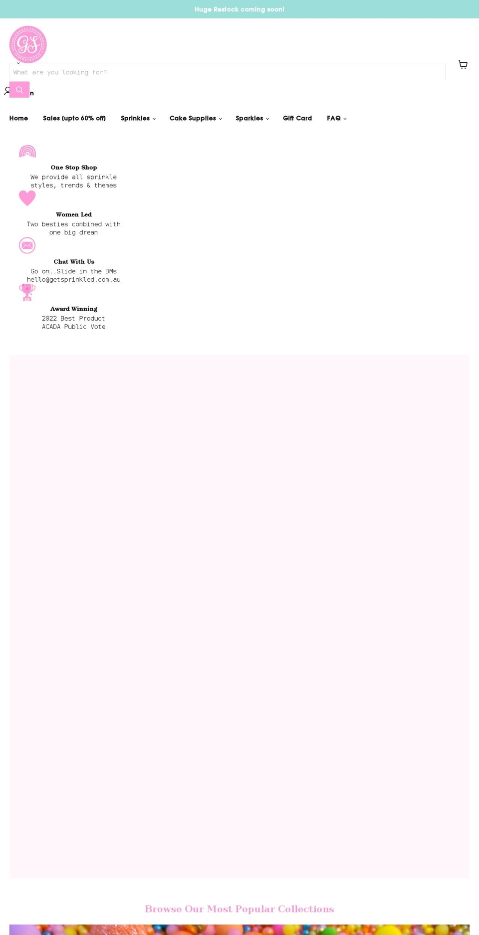 getsprinkled.com.au shopify website screenshot