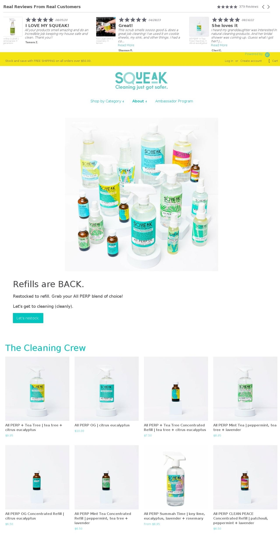 getsqueakywithus.com — Shopify storefront screenshot