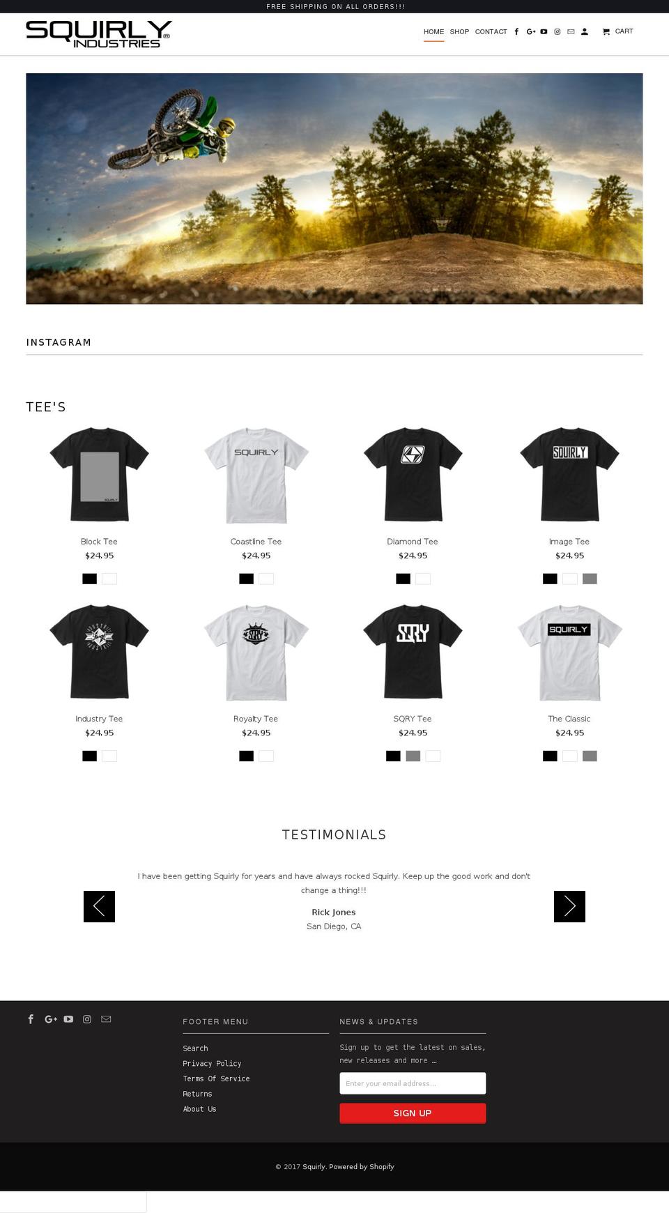 getsquirly.com shopify website screenshot
