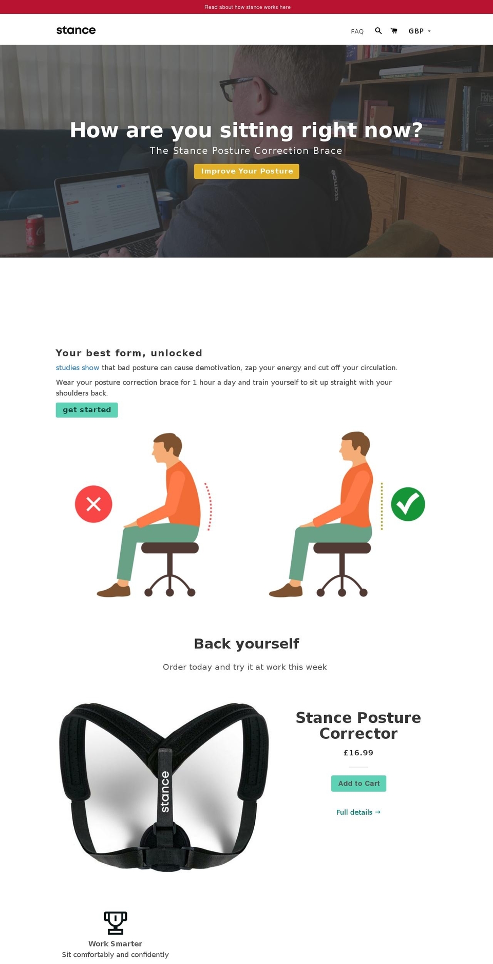 getstance.com — Shopify storefront screenshot