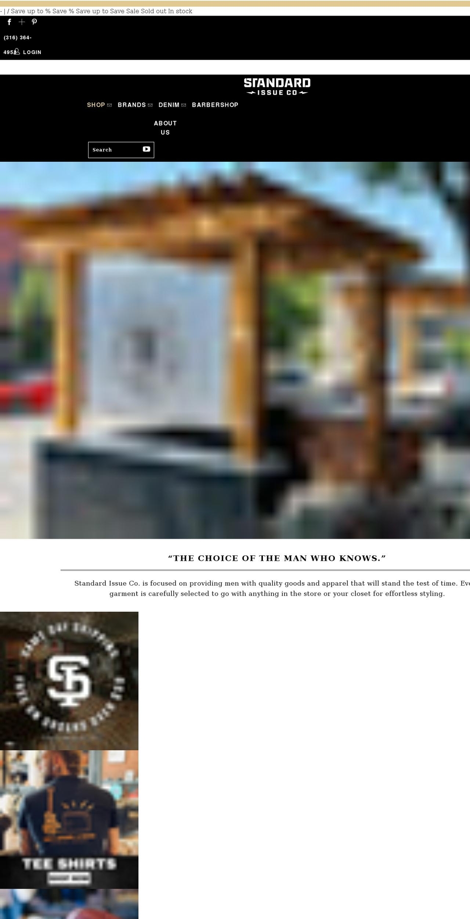 getstandardissue.com shopify website screenshot