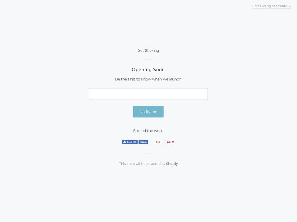 getsticking.com shopify website screenshot