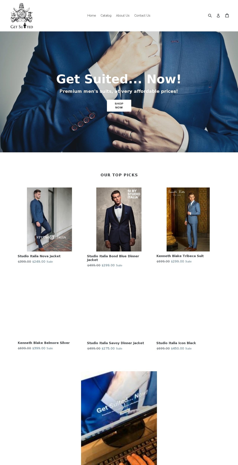 getsuited.com.au shopify website screenshot
