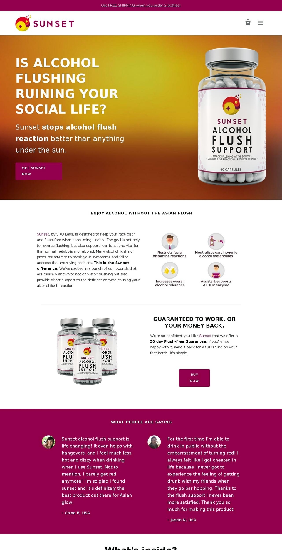 getsunset.com — Shopify storefront screenshot