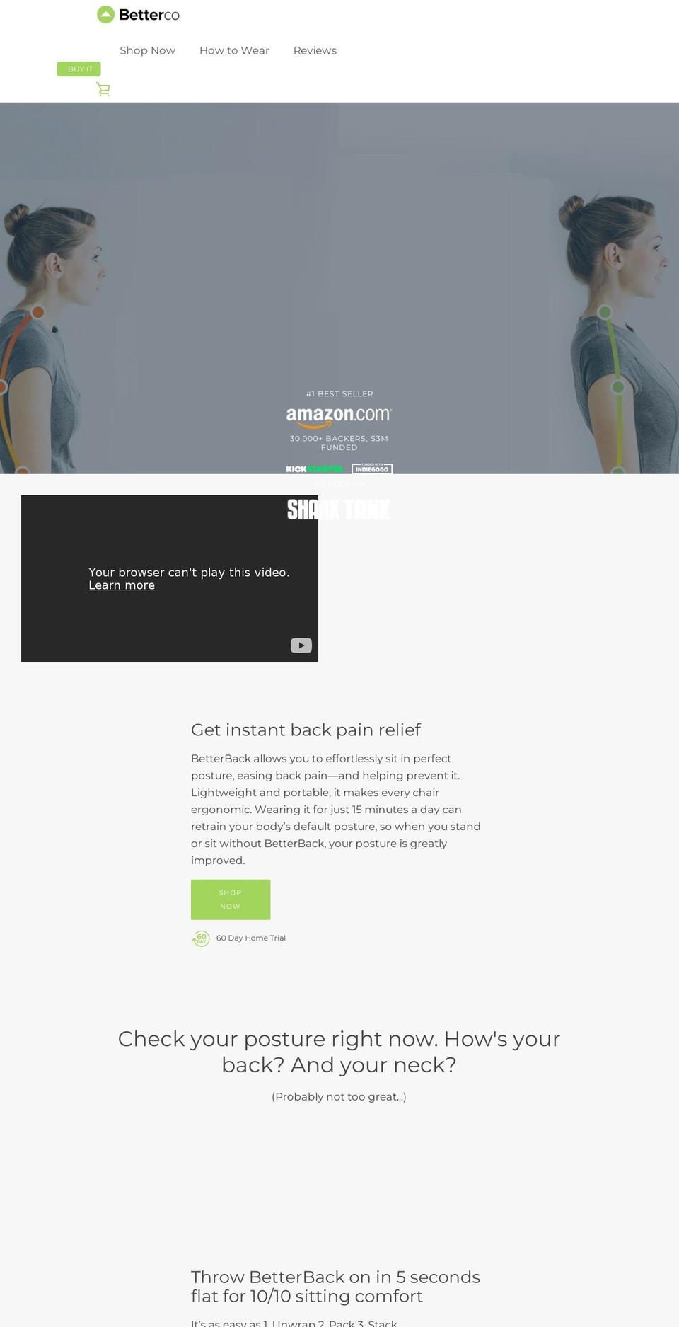 Reordered Home Page | BetterBack Shopify theme site example getsuperstraps.com