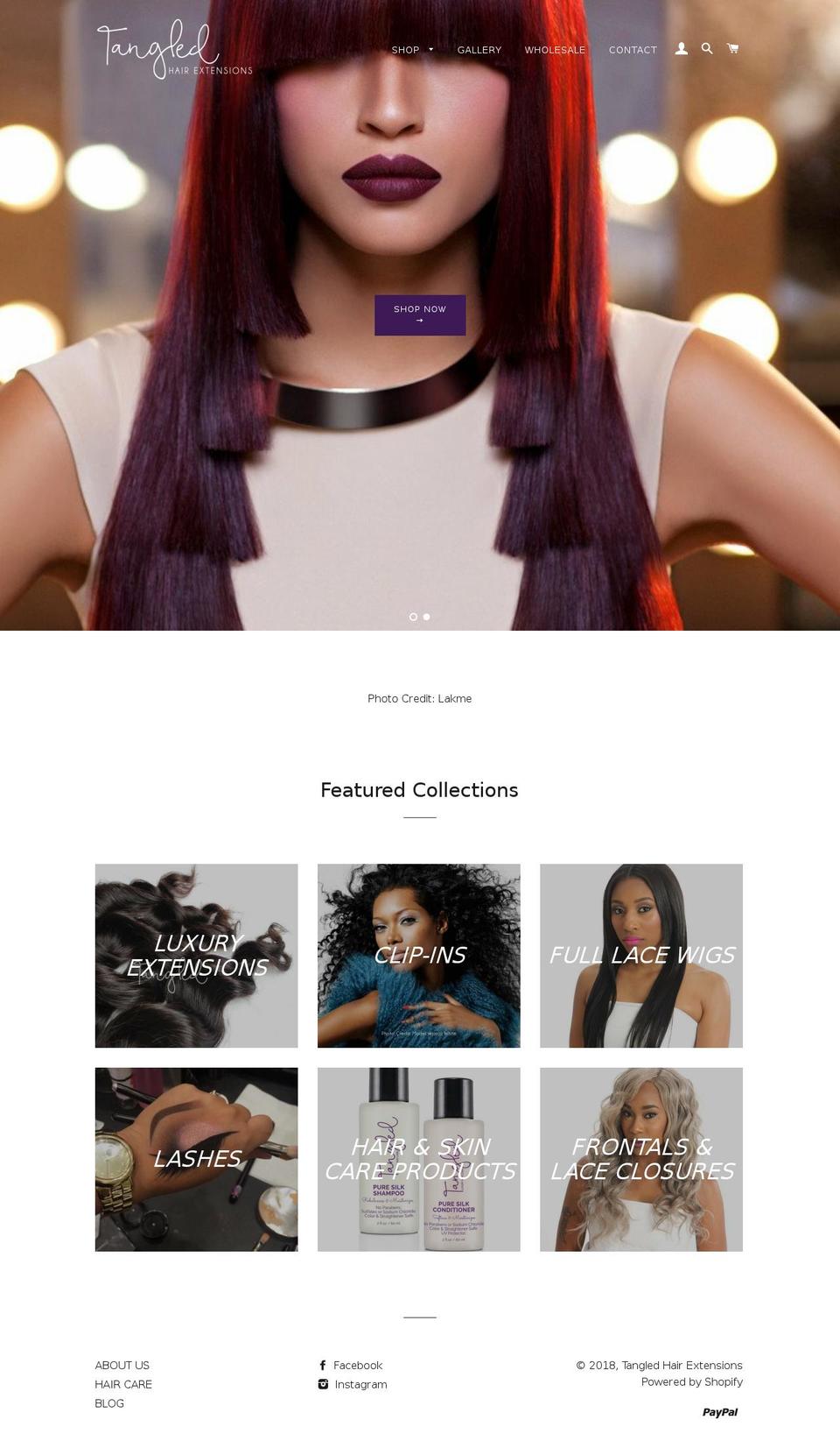 gettangledhair.com shopify website screenshot