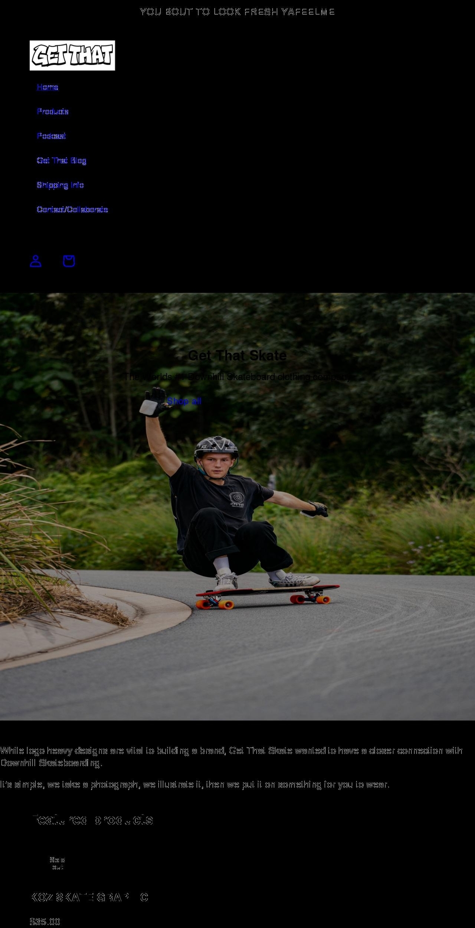 getthatskate.com shopify website screenshot