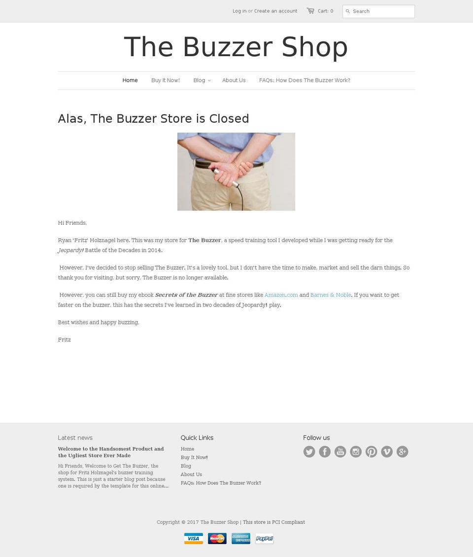 getthebuzzer.com shopify website screenshot