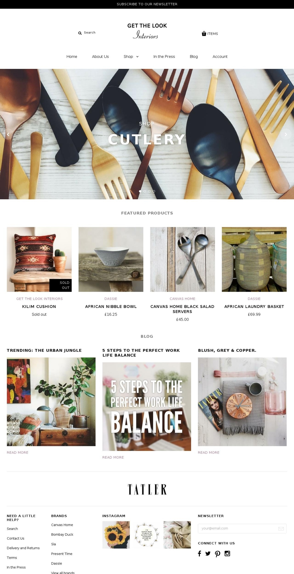 getthelookinteriors.com shopify website screenshot