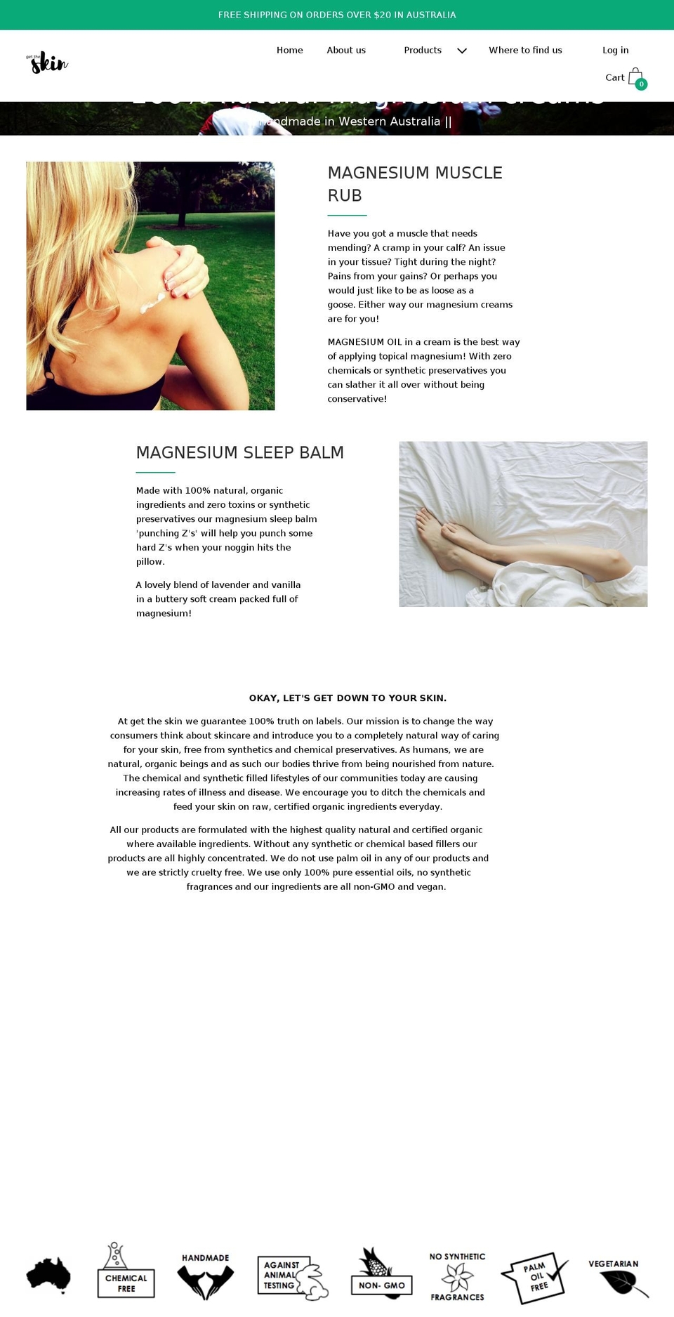 gettheskin.com — Shopify storefront screenshot